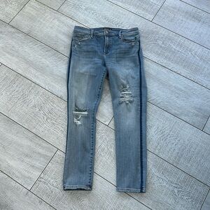 Abercrombie & Fitch Women's Skinny Jeans - Light Blue Distressed